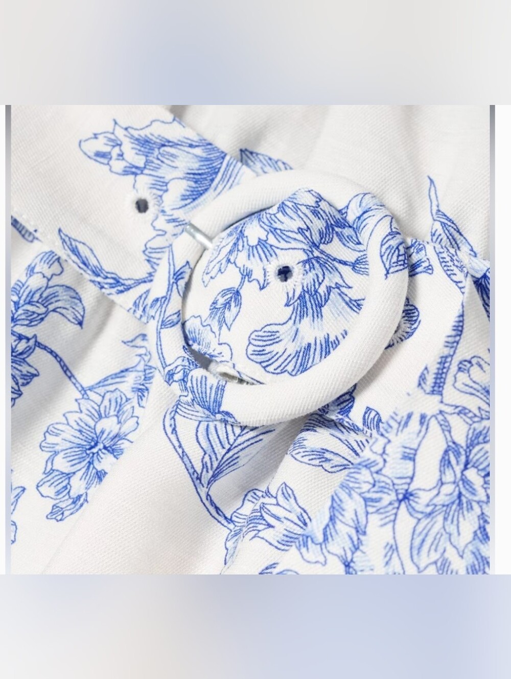 Mango White Dress with Blue Floral Print - Picture 2 of 14
